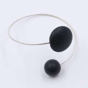 Bracelet Soleil Céramique -Jonc plaqué argent