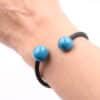 bracelet perle duo pvc en céramique pour femme couleur turquoise