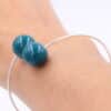 bracelet perle duo acier en céramique pour femme couleur turquoise