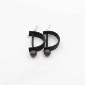 BOUCLES D'OREILLES ALPHA femme en céramique couleur fonte