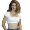 Collier Time en céramique pour femme orange porté sur Jessica Parise