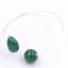 Bracelet inca argent en Céramique pour femme couleur vert feuille