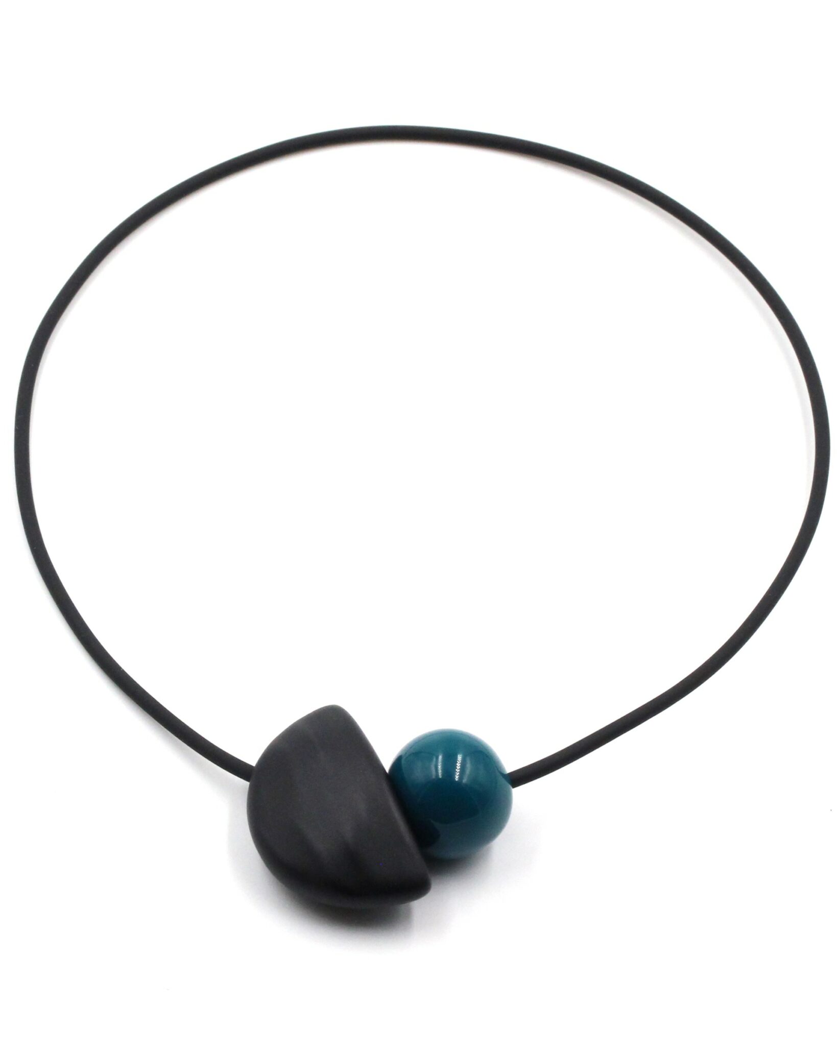 Collier Naïs en céramique pour femme couleur bleu canard
